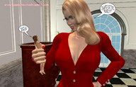 breasts gentle nude blonde handheld cleavage glasses brunette story shrunken_woman digital_render giantess_erodreams2