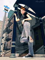 crush jeans blood punk red_hair outdoors under_foot sorenzer0 digital_render