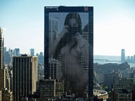 breasts giantess collage nude city black_hair long_hair buildings skyline camera reflection docop selfie