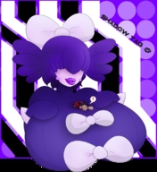 drawing gentle giantess pokemon blushing color lips pokemon_trainer ribbons gothitelle will-the-sleepyhead between_breasts
