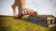 giantess mega barefoot buildings foot_crush raised_foot imminent_crush digital_render gtsdrovex