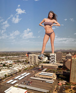 breasts giantess collage city mega swimsuit destruction buildings brunette wonderslug fire sky dana_harem