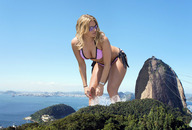 giantess collage blonde swimsuit cleavage ocean wonderslug sunglasses bay sugarloaf_mountain danielle_armstrong