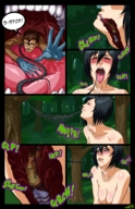 drawing giantess vore black_hair color saliva throat inside_mouth inside_view dialogue on_tongue attack_on_titan mikasa