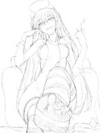 feet monochrome toes stockings hose striped point_of_view sketching panty_and_stocking_with_garterbelt moejin