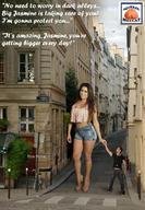 collage small_man high_heels brunette mini_giantess legs streets looking_at_viewer between_buildings squeezemeflat