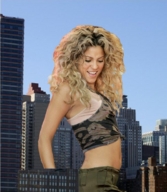 collage city mega blonde buildings smiling navel belly shakira looking_down sky curly_hair
