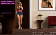 blonde legs shrunken_man flip_flops floor actress sabrina cover_page digital_render jamesmason0 sabrina_erikson snuff_actress dressing_room