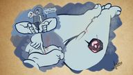 drawing crush monochrome color barefoot soles foot_crush shrunken_woman between_feet marceline princess_bubblegum apeiron-macro