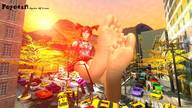 giantess city destruction barefoot sitting looking_down vehicles goggles borderlands poposan digital_render gaige mechanomancer