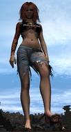 giantess crush destruction toes barefoot foot_crush belly looking_down sky under_foot ruins point_of_view looking_at_viewer ripped_clothing digital_render