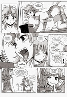 breasts drawing karbo horns wings comic monochrome tongue crawling shrunken_people open_mouth looking_at_tiny