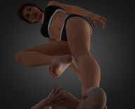 crush small_man size_difference barefoot domination low_angle unknown_artist foot_crush amazon trample looking_down underneath pinned under_foot point_of_view raised_foot looking_at_tiny digital_render