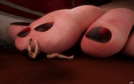 crush toes barefoot shoes domination in_shoe shrunken_woman pedicure floor digital_render cornered jamesmason0