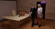 glasses shrunken_man indoors grey_hair digital_render bobvan