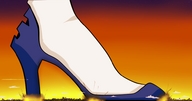drawing giantess feet giga city color destruction high_heels shoes foot_crush explosion kill_la_kill satsuki_kiryuin bumblebambi