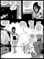 breasts drawing nude comic monochrome butt shrunken_woman internal_view shyguy9