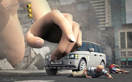 growth giantess nude city destruction finger hand reaching streets vehicles sorenzer0 digital_render side_effects_2