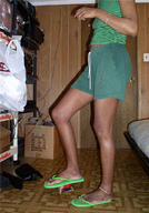 collage feet shrunken_man under_foot flip_flops floor raised_foot imminent_crush kimberly