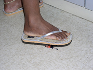 collage feet toes shrunken_man under_foot flip_flops raised_foot imminent_crush kimberly