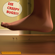 barefoot story running shrunken_woman shrunken_man imminent_crush digital_render openhighhat