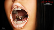 vore mouth teeth saliva shrunken_woman advertisement sample_image digital_render voraphilm