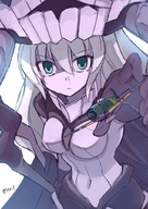 drawing giantess white_hair color blue_eyes seo_tatsuya airplane monster_girl reaching_hand kantai_collection