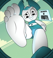 drawing color robot barefoot looking_down point_of_view looking_at_viewer my_life_as_a_teenage_robot xj-9 jenny_wakeman rtuenuik2