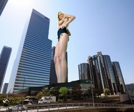 breasts giantess collage city blonde helicopter low_angle skyscraper sky point_of_view chuckwagon