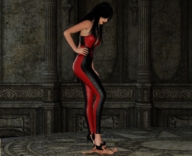 feet high_heels shrunken_man looking_down under_foot floor body_suit looking_at_tiny digital_render microphiliart