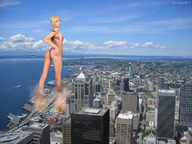 giantess collage city blonde destruction helicopter airplane skyscraper sky looking_at_viewer emma_mae aslan2142