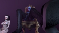 breasts nude alien slave mini_giantess boots amazon worship blue_skin collar female_domination leather dominatrix point_of_view throne bowing mass_effect liara_tsoni asari