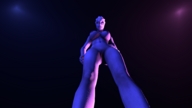 breasts giantess nude pussy alien blue_skin looking_down point_of_view looking_at_viewer perspective digital_render mass_effect liara asari
