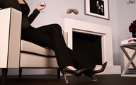 high_heels shrunken_men sitting hand wine floor control digital_render misskaneda jamesmason0