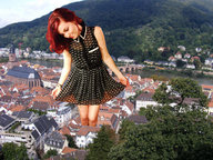 giantess collage buildings red_hair dress standing trees gus1212