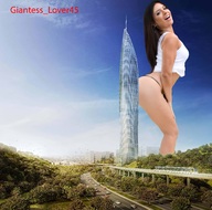 breasts giantess collage landscape city mega butt brunette sky looking_at_viewer giantess_lover45