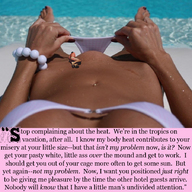 collage butt swimsuit cleavage story shrunken_man naked_man pedicure manicure poolside shaven big_butt bracelet navel_ring pubic_mound