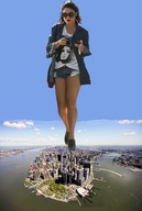 giantess collage city mega water brunette legs walking skyscraper sunglasses sky new_york_city vanessa_hudgens joe117