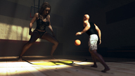 panties clothed barefoot cleavage brunette amazon top sunlight basketball_court digital_render bald