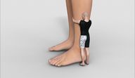 feet barefoot shorts shrunken_man hugging shirt ankle no_background digital_render bald