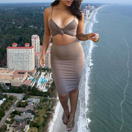 giantess collage city mega beach brunette forest