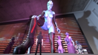 breasts nude pussy alien high_heels low_angle blue_skin shrunken_man looking_down dancer point_of_view stripper digital_render club mass_effect asari source_film_maker