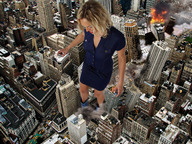collage city mega blonde destruction wonderslug boots fire bus skyscraper smoke aerial_view jini