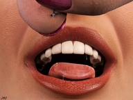 size_difference tongue saliva close_up open_mouth between_fingers imminent_vore digital_render jamesmason0