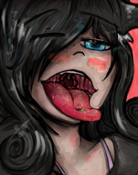 drawing giantess vore black_hair color blue_eyes cat_girl june mouse_girl mspaintgts