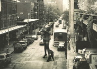 collage city monochrome handheld high_heels looking_down streets vehicles zed782