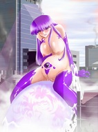 breasts drawing giantess pussy city color purple_hair purple_eyes apricot_garden dyna_girl