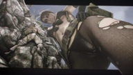 giantess clothed bra brunette thong hand belly nylons cliff looking_at_tiny digital_render rock_climbing commandos pistol_belts alice_pouches tactical_gear quiet_(metal_gear) metal_gear