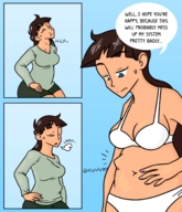 drawing gentle vore blonde comic color swimsuit brunette shrunken_woman avalina gastronomicgeekgirl