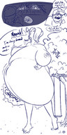 breasts drawing giantess nude vore comic monochrome barefoot debolte vehicle_vore point_of_view